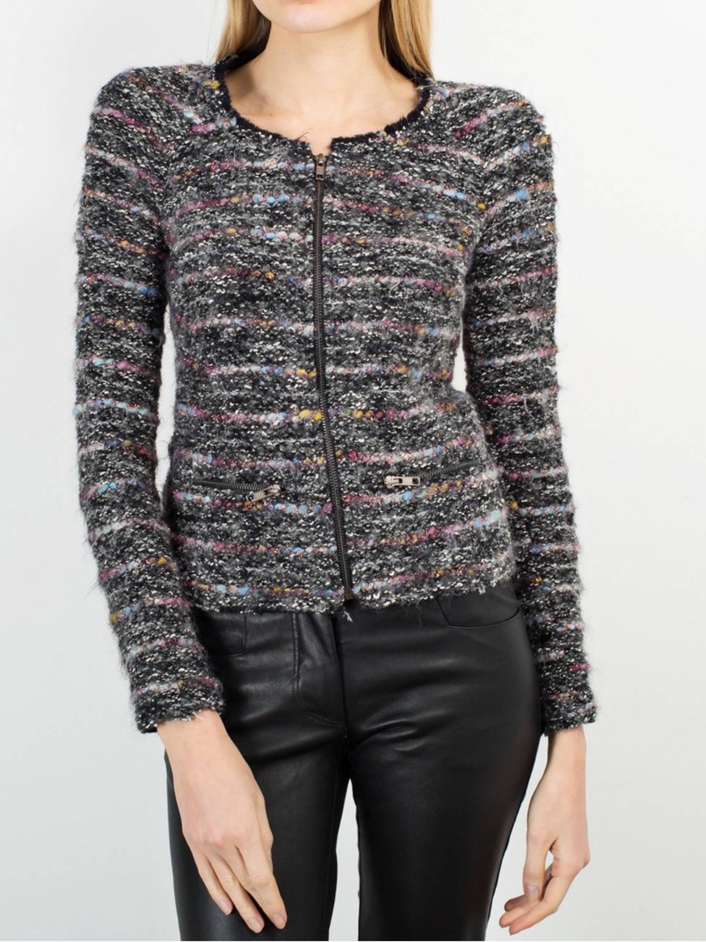 Isabel Marant Gray Multicolor Bouclé Jacket, S